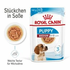 Royal Canin Medium Puppy Frischebeutel 10 X 140 G Frischebeutel Für Hunde