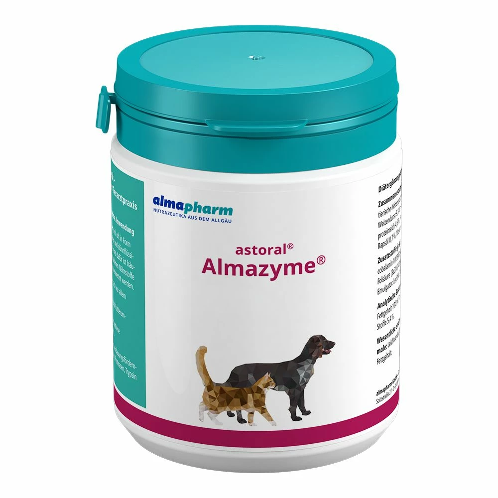 Almapharm Astoral Almazyme Pulver Für Hunde + Katzen 120 G Pulver Dose Almazyme – Bild 2