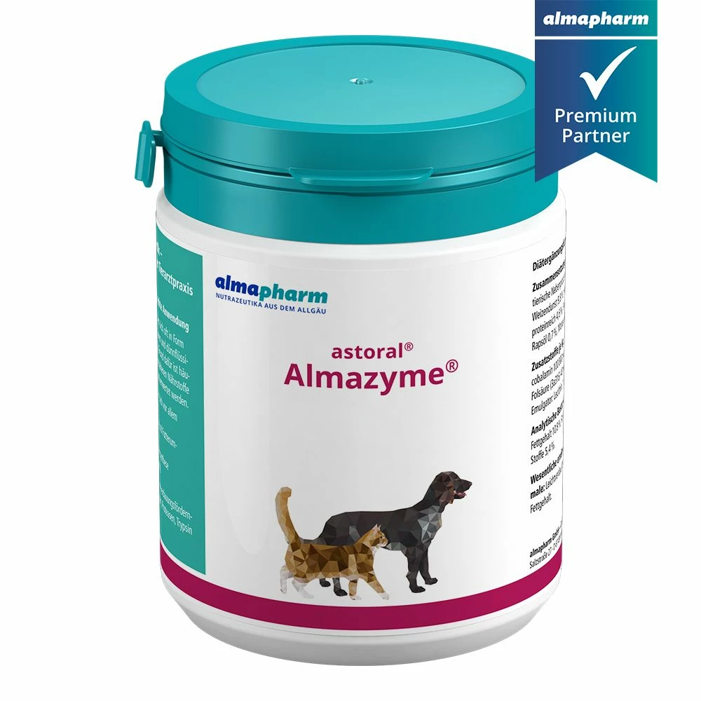 Almapharm Astoral Almazyme Pulver Für Hunde + Katzen 120 G Pulver Dose Almazyme