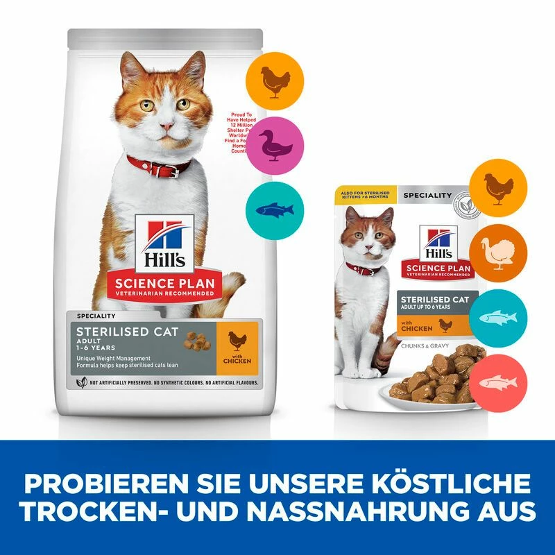Hills Science Plan Feline Sterilised Cat Adult Huhn Trockenfutter 10 Kg Huhn Trockenfutter 6 Hills Science Plan Feline Sterilised Cat Adult Huhn Trockenfutter 10 Kg Huhn Trockenfutter – Bild 4